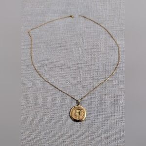 Gold Coloured Thistle Pendant Necklace